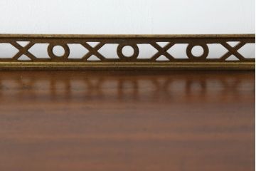 中古　美品!!　イギリス家具　MAITLAND-SMITH(メートランドスミス)　クラシカルな佇まいが美しい凝ったデザインのオープンシェルフ(ブックシェルフ、飾り棚、本棚、英国)(定価約58万円)(R-070811)