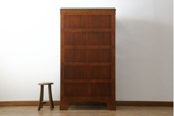 中古　美品!!　イギリス家具　MAITLAND-SMITH(メートランドスミス)　クラシカルな佇まいが美しい凝ったデザインのオープンシェルフ(ブックシェルフ、飾り棚、本棚、英国)(定価約58万円)(R-070811)