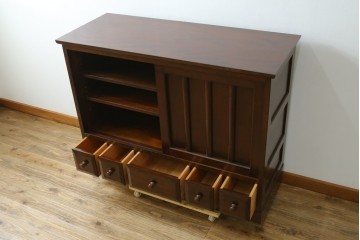中古　美品!!　松本民芸家具　和モダンな空間づくりにおすすめのサイドボード　(R-070813)
