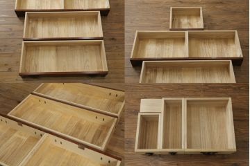 中古　落ち着いた色味と力強い木目が魅力的な岩谷堂箪笥ローチェスト(ローボード、サイドボード、リビングボード、テレビ台、テレビボード、引き出し、和箪笥、収納箪笥)(R-070840)