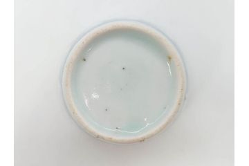 江戸期　古伊万里　染付　交叉草文(檜垣草)　シンプルなデザインと和の雰囲気が魅力的なそば猪口2客セット(蕎麦猪口、湯呑、湯のみ、ぐい呑み、和食器)(R-070852)