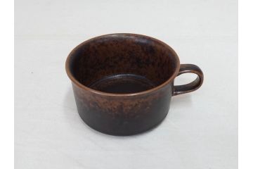ARABIA FINLAND　Ruska(ルスカ)　Ulla Procope(ウラ・プロコッペ)　それぞれ違った深みのあるブラウンが魅力的なコーヒーカップ&ソーサー4客セット(アラビア、フィンランド、Sモデル、北欧食器、C&S)(R-070853)