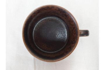 ARABIA FINLAND　Ruska(ルスカ)　Ulla Procope(ウラ・プロコッペ)　それぞれ違った深みのあるブラウンが魅力的なコーヒーカップ&ソーサー4客セット(アラビア、フィンランド、Sモデル、北欧食器、C&S)(R-070853)