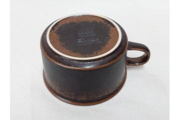 ARABIA FINLAND　Ruska(ルスカ)　Ulla Procope(ウラ・プロコッペ)　それぞれ違った深みのあるブラウンが魅力的なコーヒーカップ&ソーサー4客セット(アラビア、フィンランド、Sモデル、北欧食器、C&S)(R-070853)