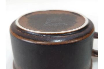 ARABIA FINLAND　Ruska(ルスカ)　Ulla Procope(ウラ・プロコッペ)　それぞれ違った深みのあるブラウンが魅力的なコーヒーカップ&ソーサー4客セット(アラビア、フィンランド、Sモデル、北欧食器、C&S)(R-070853)