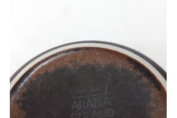 ARABIA FINLAND　Ruska(ルスカ)　Ulla Procope(ウラ・プロコッペ)　それぞれ違った深みのあるブラウンが魅力的なコーヒーカップ&ソーサー4客セット(アラビア、フィンランド、Sモデル、北欧食器、C&S)(R-070853)