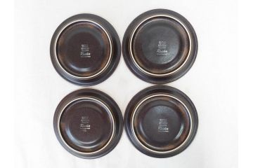 ARABIA FINLAND　Ruska(ルスカ)　Ulla Procope(ウラ・プロコッペ)　それぞれ違った深みのあるブラウンが魅力的なコーヒーカップ&ソーサー4客セット(アラビア、フィンランド、Sモデル、北欧食器、C&S)(R-070853)