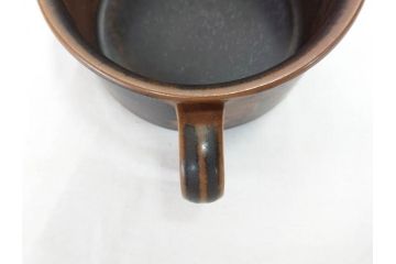 ARABIA FINLAND　Ruska(ルスカ)　Ulla Procope(ウラ・プロコッペ)　それぞれ違った深みのあるブラウンが魅力的なコーヒーカップ&ソーサー3客セット(アラビア、フィンランド、Sモデル、北欧食器、C&S)(R-070854)