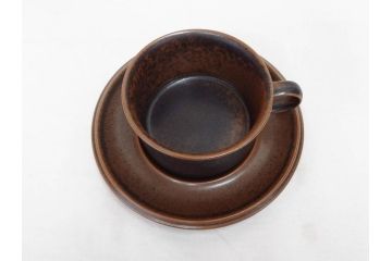 ARABIA FINLAND　Ruska(ルスカ)　Ulla Procope(ウラ・プロコッペ)　それぞれ違った深みのあるブラウンが魅力的なコーヒーカップ&ソーサー3客セット(アラビア、フィンランド、Sモデル、北欧食器、C&S)(R-070854)