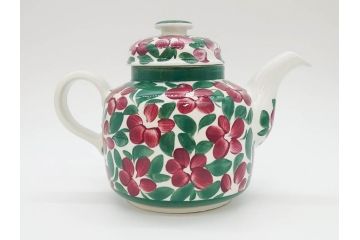 ARABIA FINLAND　希少シリーズ　Purpuri Jenkka(プルプリ イェンカ)　Ulla Procope(ウラ・プロコッペ)　なめらかなフォルムと上品な佇まいが素敵なティーポット&クリーマー&シュガーボウル3点セット(アラビア、フィンランド、Sモデル、ミルクジャー、ミルクポット、北欧食器)(R-070855)