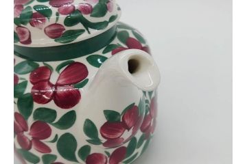 ARABIA FINLAND　希少シリーズ　Purpuri Jenkka(プルプリ イェンカ)　Ulla Procope(ウラ・プロコッペ)　なめらかなフォルムと上品な佇まいが素敵なティーポット&クリーマー&シュガーボウル3点セット(アラビア、フィンランド、Sモデル、ミルクジャー、ミルクポット、北欧食器)(R-070855)