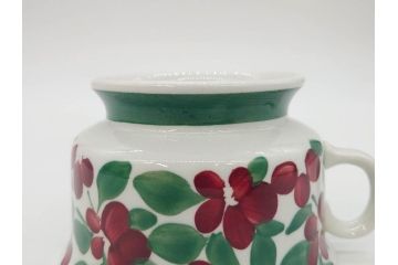 ARABIA FINLAND　希少シリーズ　Purpuri Jenkka(プルプリ イェンカ)　Ulla Procope(ウラ・プロコッペ)　可愛らしいデザインで華やかな雰囲気溢れるカップ&ソーサー3客セット(アラビア、フィンランド、北欧食器、C&S)(R-070856)