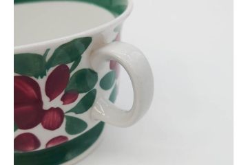 ARABIA FINLAND　希少シリーズ　Purpuri Jenkka(プルプリ イェンカ)　Ulla Procope(ウラ・プロコッペ)　可愛らしいデザインで華やかな雰囲気溢れるカップ&ソーサー3客セット(アラビア、フィンランド、北欧食器、C&S)(R-070857)
