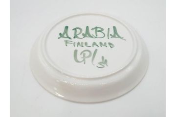 ARABIA FINLAND　希少シリーズ　Purpuri Jenkka(プルプリ イェンカ)　Ulla Procope(ウラ・プロコッペ)　可愛らしいデザインで華やかな雰囲気溢れるカップ&ソーサー3客セット(アラビア、フィンランド、北欧食器、C&S)(R-070857)