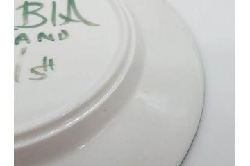 ARABIA FINLAND　希少シリーズ　Purpuri Jenkka(プルプリ イェンカ)　Ulla Procope(ウラ・プロコッペ)　赤と緑のラインが食卓を華やかに彩るプレート3枚セット(アラビア、フィンランド、Sモデル、皿、北欧食器)(R-070858)