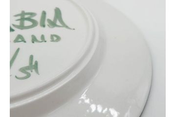 ARABIA FINLAND　希少シリーズ　Purpuri Jenkka(プルプリ イェンカ)　Ulla Procope(ウラ・プロコッペ)　赤と緑のラインが食卓を華やかに彩るプレート3枚セット(アラビア、フィンランド、Sモデル、皿、北欧食器)(R-070859)