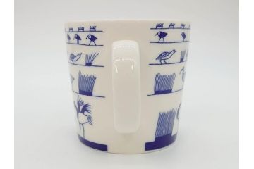 iittala(イッタラ)　廃盤　オイバ・トイッカ50周年記念　バード　イッタラ×つぼいねね　2009　1000個限定　可愛らしいデザインが魅力的なマグカップ2客セット(北欧食器、鳥、ブルー)(R-070861)