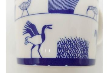 iittala(イッタラ)　廃盤　オイバ・トイッカ50周年記念　バード　イッタラ×つぼいねね　2009　1000個限定　可愛らしいデザインが魅力的なマグカップ2客セット(北欧食器、鳥、ブルー)(R-070861)