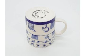 iittala(イッタラ)　廃盤　オイバ・トイッカ50周年記念　バード　イッタラ×つぼいねね　2009　1000個限定　可愛らしいデザインが魅力的なマグカップ2客セット(北欧食器、鳥、ブルー)(R-070861)