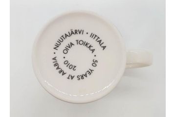 iittala(イッタラ)　廃盤　オイバ・トイッカ50周年記念　バード　イッタラ×つぼいねね　2009　1000個限定　可愛らしいデザインが魅力的なマグカップ2客セット(北欧食器、鳥、ブルー)(R-070861)