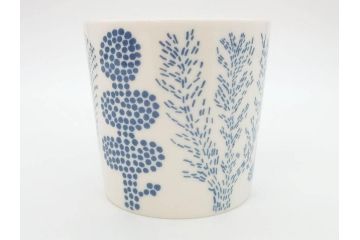 iittala(イッタラ)　廃盤　オイバ・トイッカ50周年記念　バード　イッタラ×つぼいねね　2009　1000個限定　可愛らしいデザインが魅力的なマグカップ2客セット(北欧食器、鳥、ブルー)(R-070861)