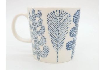 iittala(イッタラ)　廃盤　オイバ・トイッカ50周年記念　バード　イッタラ×つぼいねね　2009　1000個限定　可愛らしいデザインが魅力的なマグカップ2客セット(北欧食器、鳥、ブルー)(R-070861)