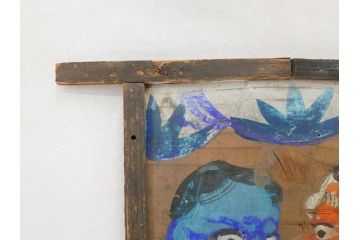 時代物　1枚1枚丁寧に描かれたどこか懐かしい雰囲気の絵馬6枚セット(木製、木板、肉筆、手描き、天狗、烏天狗、神社、人物、拝み絵馬)(R-070862)