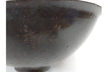 小林東五　對州窯　天目　約26cm　8.6寸　味わい深い和の雰囲気漂う鉢(深皿、和食器、八寸六分、共箱付き)(R-070864)