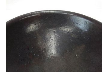 小林東五　對州窯　天目　約26cm　8.6寸　味わい深い和の雰囲気漂う鉢(深皿、和食器、八寸六分、共箱付き)(R-070864)