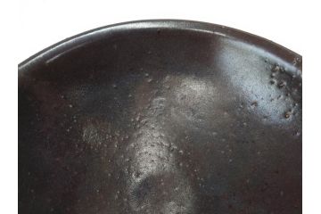 小林東五　對州窯　天目　約26cm　8.6寸　味わい深い和の雰囲気漂う鉢(深皿、和食器、八寸六分、共箱付き)(R-070864)