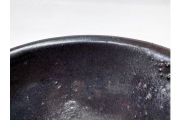 小林東五　對州窯　天目　約26cm　8.6寸　味わい深い和の雰囲気漂う鉢(深皿、和食器、八寸六分、共箱付き)(R-070864)