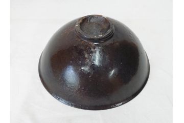 小林東五　對州窯　天目　約26cm　8.6寸　味わい深い和の雰囲気漂う鉢(深皿、和食器、八寸六分、共箱付き)(R-070864)