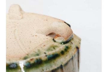 土岐市指定重要無形文化財　永江港史　市の沢窯　織部よばなし　深みのある色味と洗練された意匠が目を惹く蓋碗5客セット(蓋向付、織部焼、和食器、共箱付き)(R-070865)