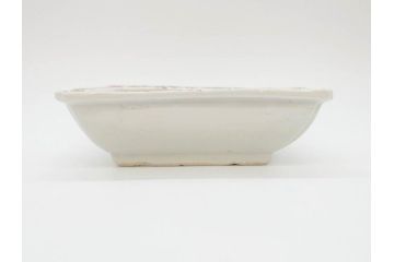 川瀬竹志　古余呂技　赤絵　花鳥　約18cm　5.9寸　大胆に描かれた色絵が印象的で華やかな雰囲気の四方鉢5客セット(和食器、皿、深皿、共箱付き、五寸九分)(R-070869)