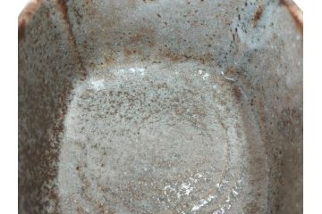 時代物　鼠志野(鼠志埜)　絵柄と色合いが落ち着いた和の雰囲気を醸し出す入隅四方向付5客セット(尾州門戸家伝来、美濃焼、和食器、共箱付き)(R-070870)