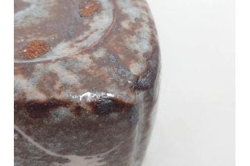 時代物　鼠志野(鼠志埜)　絵柄と色合いが落ち着いた和の雰囲気を醸し出す入隅四方向付5客セット(尾州門戸家伝来、美濃焼、和食器、共箱付き)(R-070870)