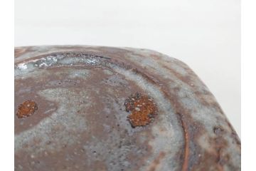 時代物　鼠志野(鼠志埜)　絵柄と色合いが落ち着いた和の雰囲気を醸し出す入隅四方向付5客セット(尾州門戸家伝来、美濃焼、和食器、共箱付き)(R-070870)