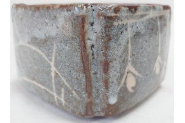 時代物　鼠志野(鼠志埜)　絵柄と色合いが落ち着いた和の雰囲気を醸し出す入隅四方向付5客セット(尾州門戸家伝来、美濃焼、和食器、共箱付き)(R-070870)
