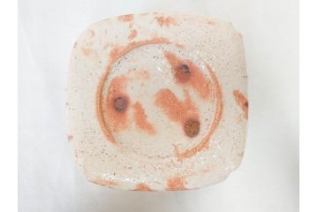 時代物　絵志野(絵志埜)　金継ぎ　優しい色合いが親しみを感じる入隅四方向付5客セット(尾州門戸家伝来、美濃焼、和食器、共箱付き)(R-070871)