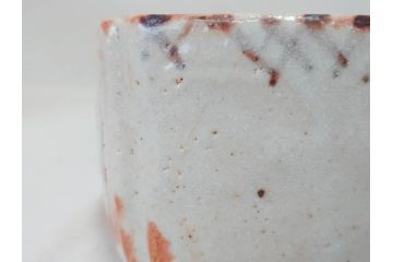 時代物　絵志野(絵志埜)　金継ぎ　優しい色合いが親しみを感じる入隅四方向付5客セット(尾州門戸家伝来、美濃焼、和食器、共箱付き)(R-070871)