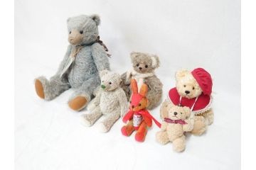 Teddy Bear(テディベア)とHarris Tweed(ハリスツイード)　バニー　見ているだけで癒される可愛らしいぬいぐるみ6体セット(くま、クマ、ドイツ、Keita、KUMAYA、Hiroko、オールドブルー、限定、LIMITED EDITION、うさぎ、ウサギ、モヘア、人形)(検索ワード:シュタイフ)(R-070872)