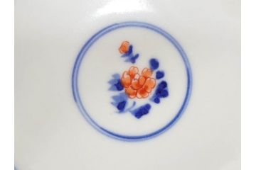 明治期　九谷焼　色絵　龍文　約11cm　3.6寸　食卓を鮮やかに演出する蓋付き茶碗4客セット(三寸六分、和食器)(R-070874)