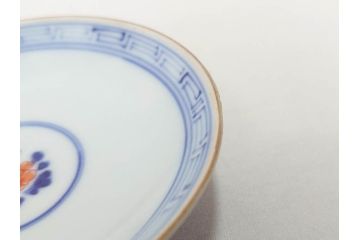 明治期　九谷焼　色絵　龍文　約11cm　3.6寸　食卓を鮮やかに演出する蓋付き茶碗4客セット(三寸六分、和食器)(R-070874)