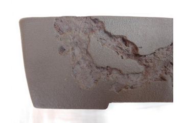 十王堂　松泉造　庚申　虫食い(虫喰)　一風変わったデザインが魅力的な長方鉢(盆栽、盆器、樹鉢、和鉢、植木鉢)(R-070875)