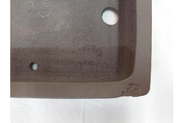 十王堂　松泉造　庚申　虫食い(虫喰)　一風変わったデザインが魅力的な長方鉢(盆栽、盆器、樹鉢、和鉢、植木鉢)(R-070875)