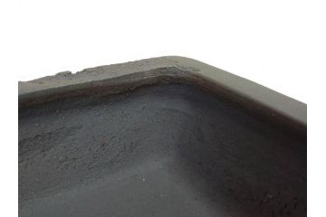 十王堂　松泉造　庚申　虫食い(虫喰)　一風変わったデザインが魅力的な長方鉢(盆栽、盆器、樹鉢、和鉢、植木鉢)(R-070875)