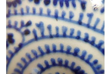 江戸〜明治　古伊万里　染付　蛸唐草　細やかな意匠が施された美しい花瓶(花入、花器、壺、壷)(R-070877)