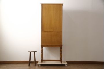 中古　横浜クラシック家具　ダニエル(Daniel)　艶のある木肌と品のある佇まいが美しいビューローブックシェルフ(ブックケース、ライティングビューロー、飾り棚、収納棚、本棚、デスク、在宅ワーク、在宅用)(R-070912)