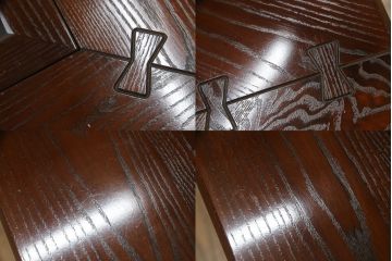 中古　高級品!!　岩手県認定伝統工芸品　南部箪笥　重厚感のある佇まいでお部屋の主役におすすめ!!　欅(ケヤキ)材の大きな囲炉裏テーブルとサイドテーブルのセット(木製火鉢、ダイニングテーブル、食卓、4人掛け、6人掛け、エンドテーブル)(定価約150万円)(R-070915)