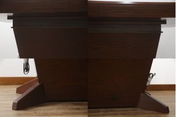 中古　高級品!!　岩手県認定伝統工芸品　南部箪笥　重厚感のある佇まいでお部屋の主役におすすめ!!　欅(ケヤキ)材の大きな囲炉裏テーブルとサイドテーブルのセット(木製火鉢、ダイニングテーブル、食卓、4人掛け、6人掛け、エンドテーブル)(定価約150万円)(R-070915)
